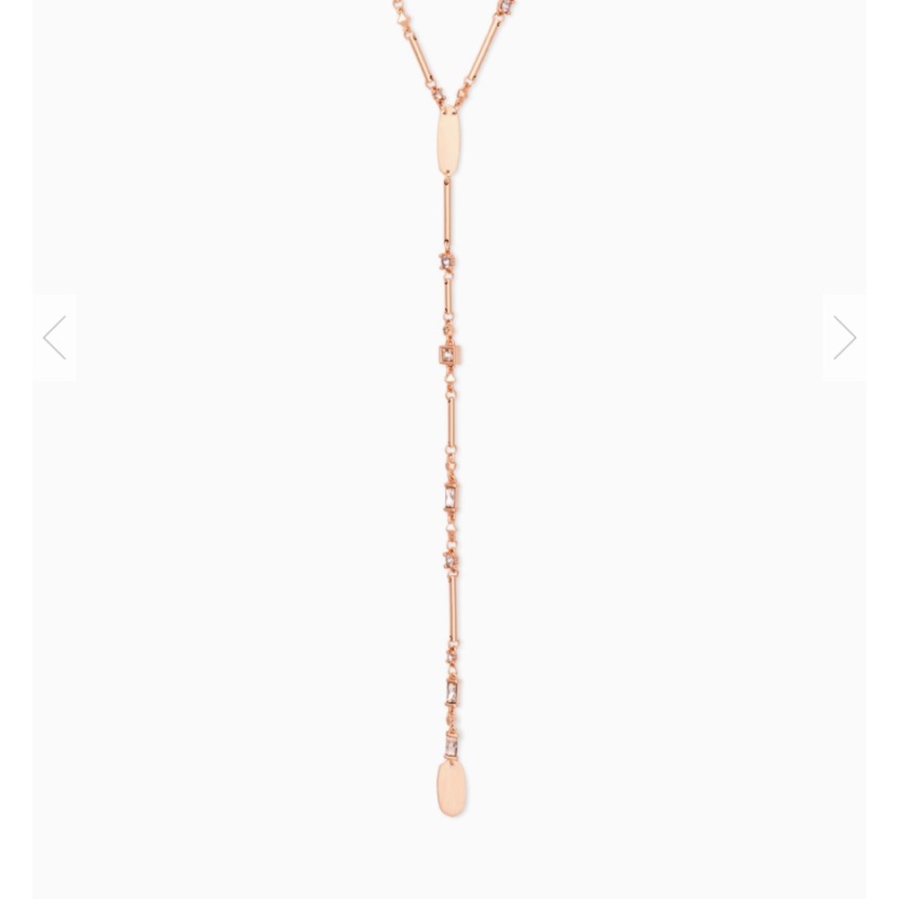 NWT! Kendra Scott Crowley rose gold Y-Necklace - Picture 2 of 3